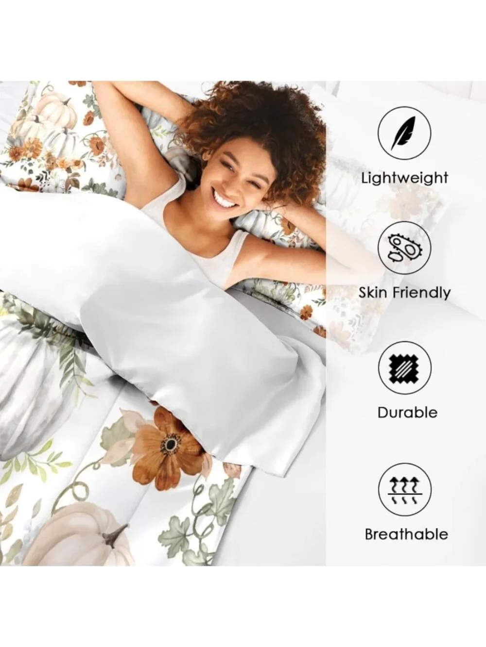 Cozy Floral Fall Comforter Set, 3 Pieces, Queen Size Bedding for Bedroom Decor